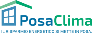 Logo di PosaClima con slogan sul risparmio energetico.